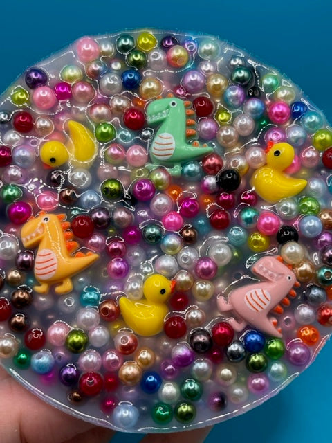 Dino and Duck Charm Silicone Picking Pad for Skin Picking, Dermatillomania, Picking Fidget, Picking Toy, Anxiety Relief, Fidget Picker