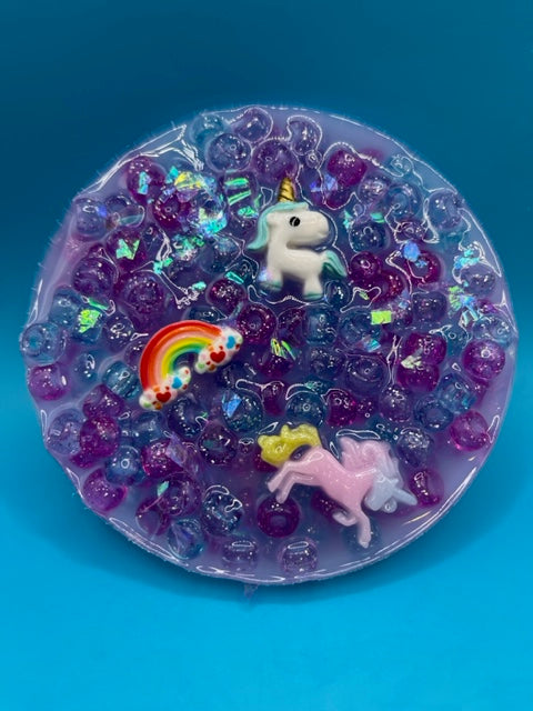 Unicorn and Rainbow Charm Silicone Picking Pad for Skin Picking, Dermatillomania, Picking Fidget, Picking Toy, Anxiety Relief, Fidget Picker