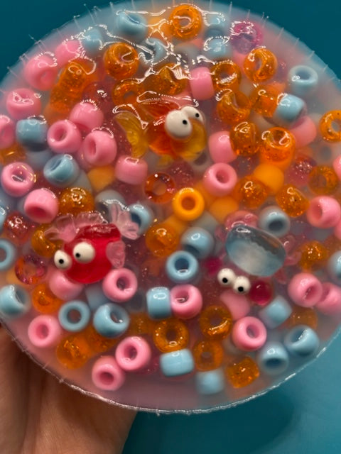 Pony Bead Fish Silicone Picking Pad for Skin Picking, Dermatillomania, Picking Fidget, Picking Toy, Anxiety Relief, Fidget Picker