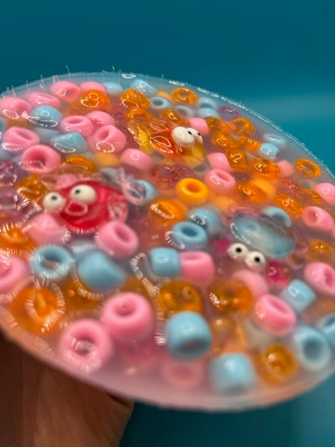 Pony Bead Fish Silicone Picking Pad for Skin Picking, Dermatillomania, Picking Fidget, Picking Toy, Anxiety Relief, Fidget Picker