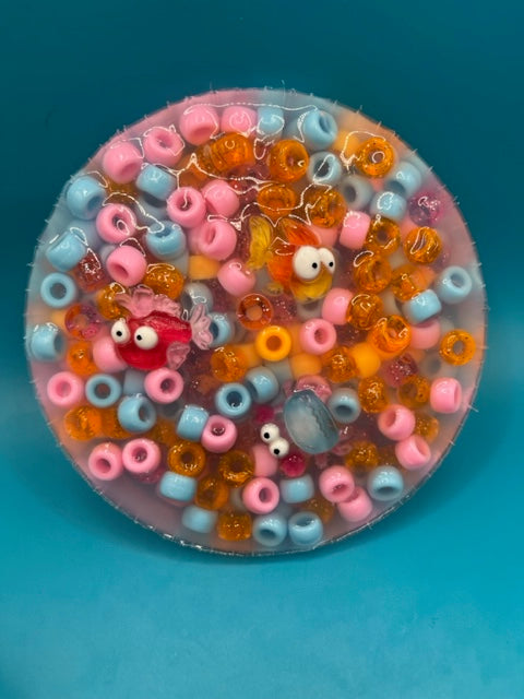 Pony Bead Fish Silicone Picking Pad for Skin Picking, Dermatillomania, Picking Fidget, Picking Toy, Anxiety Relief, Fidget Picker